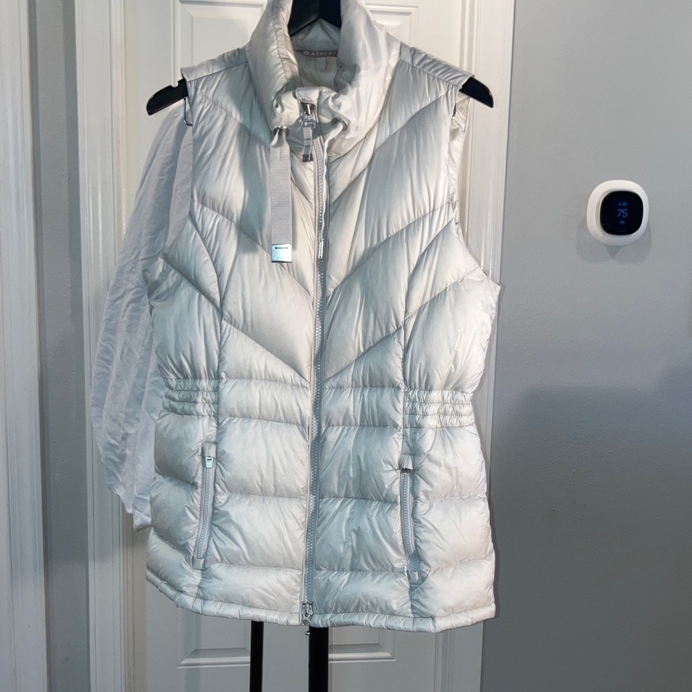 Athleta Silver Down Puffer Vest, Large